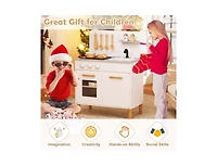 Hongge Kids Kitchen Playset with Cooking Accessories and Storage