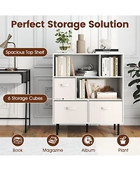 Slickblue 6 Cube Storage Organizer Shelf with Removable Fabric Drawers