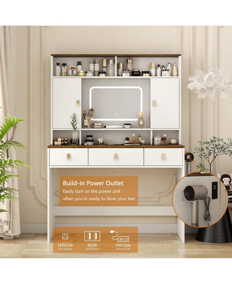 Rainsken Farmhouse Makeup Vanity Desk