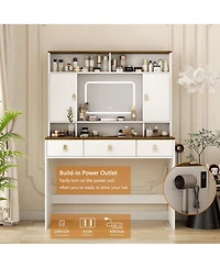 Rainsken Farmhouse Makeup Vanity Desk