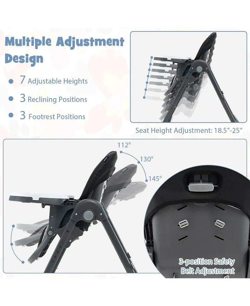 Sugift 3-In-1 Convertible Baby High Chair for Toddlers