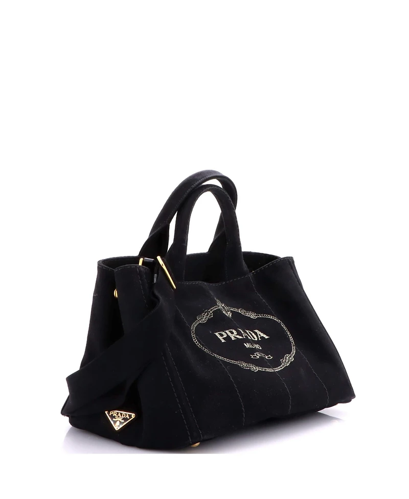 Pre-Owned Prada Medium Canapa Convertible Tote Canvas