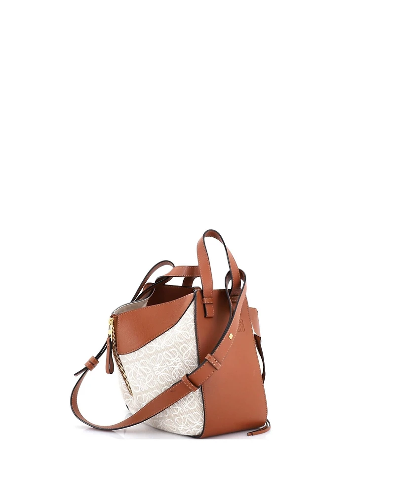 Pre-Owned Loewe Small Hammock Bag Leather and Anagram Jacquard