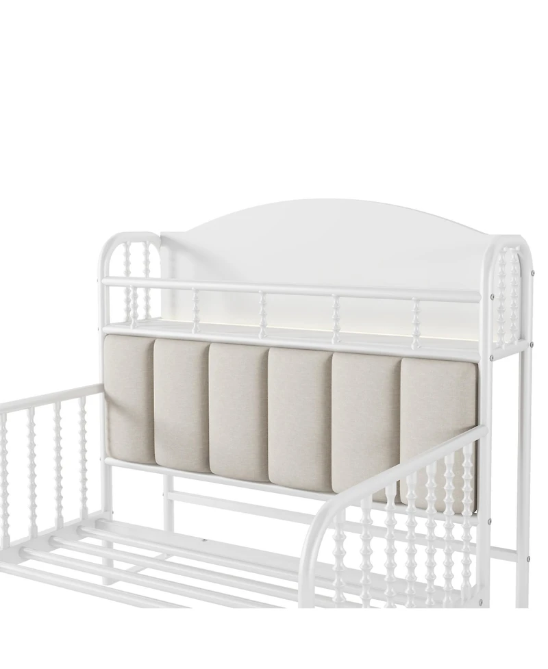 flynama Metal Platform Bed With Led Light Velvet Upholstered Headboard Storage