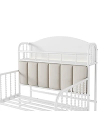 flynama Metal Platform Bed With Led Light Velvet Upholstered Headboard Storage