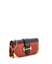 Pre-Owned Prada Cahier Chain Clutch City Calf and Saffiano