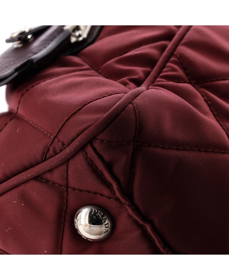 Pre-Owned Prada Medium Chain Shoulder Bag Quilted Tessuto