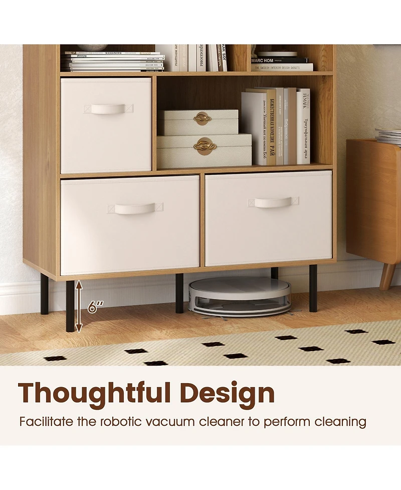 Slickblue 6 Cube Storage Organizer Shelf with Removable Fabric Drawers