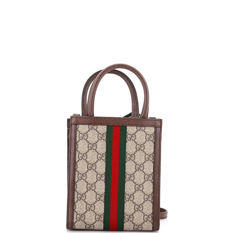 Pre-Owned Gucci Super Mini Ophidia Convertible Tote Gg Coated Canvas
