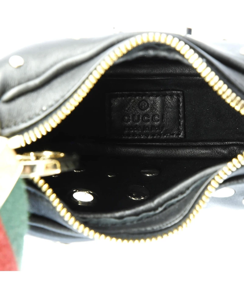 Pre-Owned Gucci Mini Attache Shoulder Bag Grommet Embellished Leather