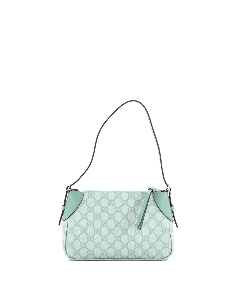 Pre-Owned Gucci Small Emblem Shoulder Bag Gg Coated Canvas with Leather