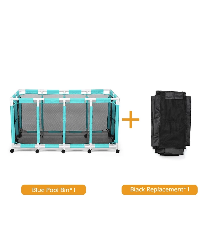 Yescom 274 Gallon Pool Float Storage Bin Blue Cover Replacement Rolling Raft Noodles Cart Organizer