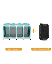 Yescom 274 Gallon Pool Float Storage Bin Blue Cover Replacement Rolling Raft Noodles Cart Organizer
