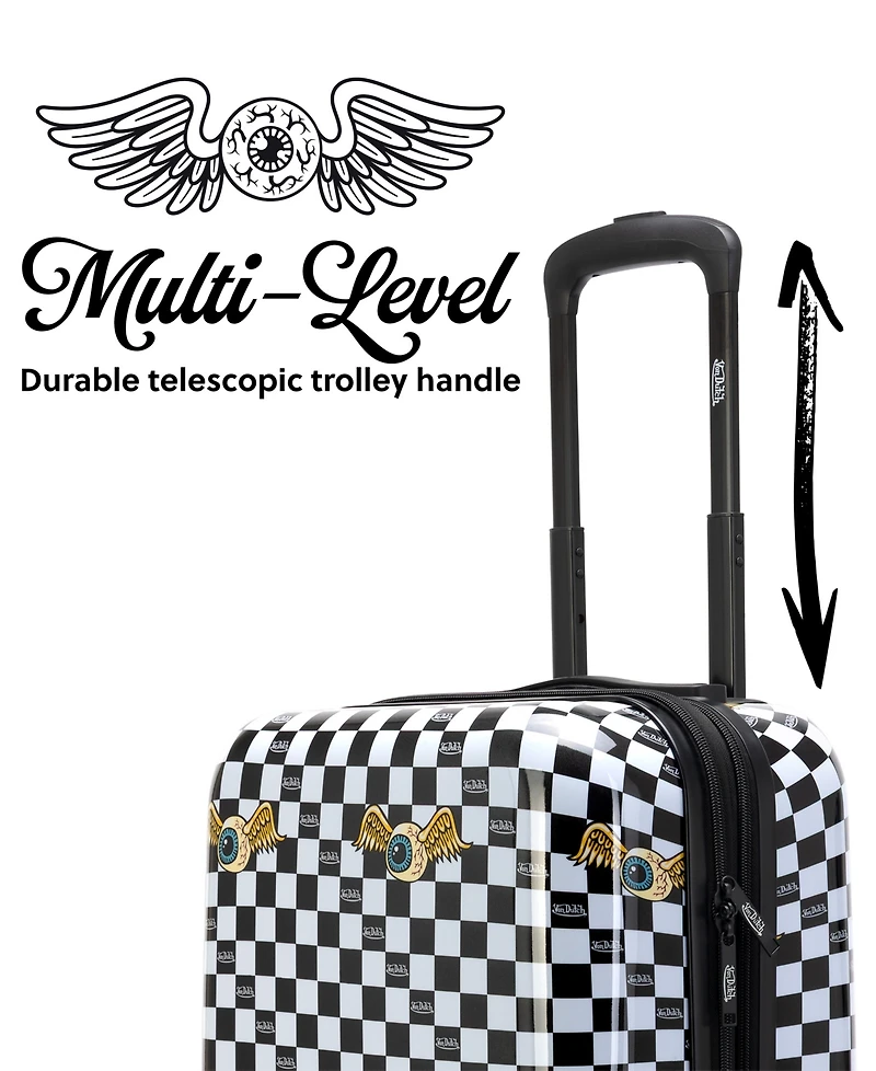 Von Dutch Vision Board Small Expandable Hardside Carry-On Spinner Suitcase