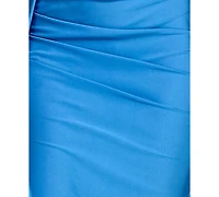 B Darlin Juniors' Sleeveless Cowl Neck Shiny Knit Gown