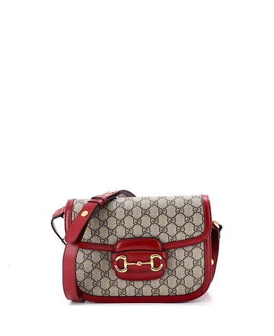 Pre-Owned Gucci Small Horsebit 1955 Shoulder Bag Gg Coated Canvas with Leather