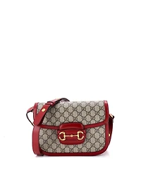 Pre-Owned Gucci Small Horsebit 1955 Shoulder Bag Gg Coated Canvas with Leather