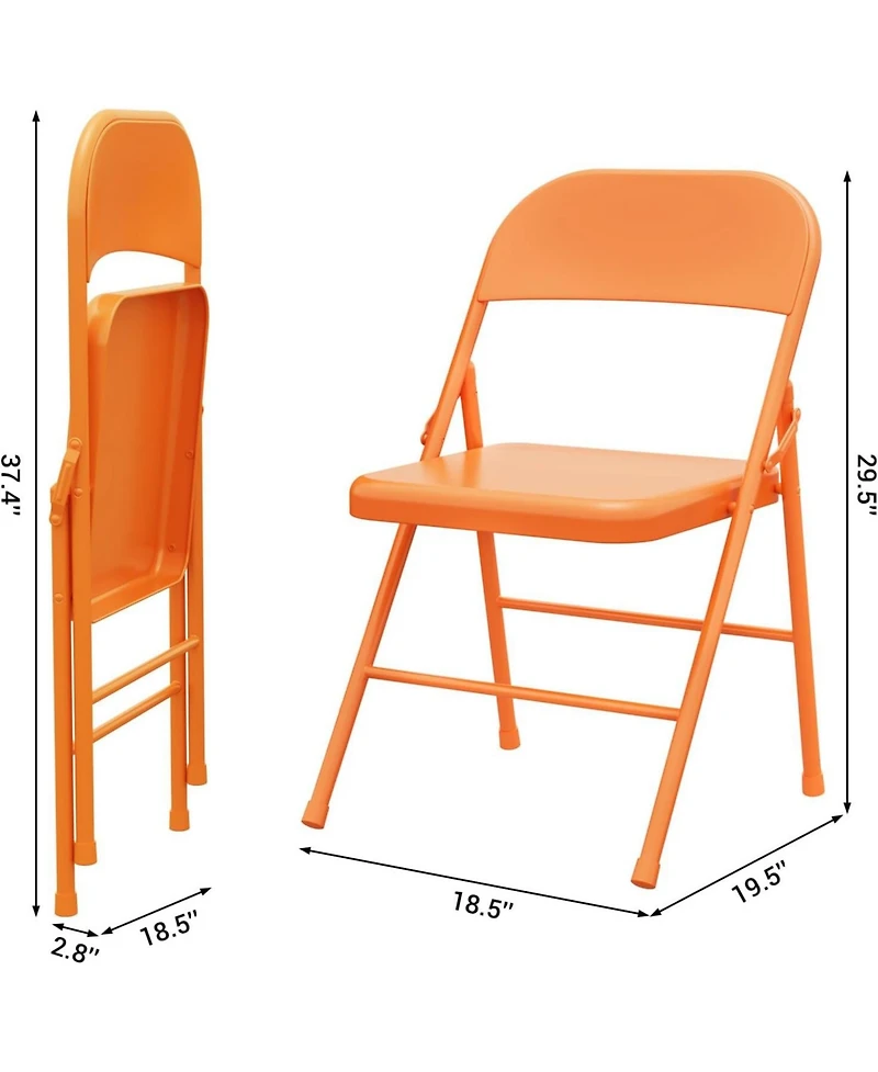 gaomon Folding Chairs Set of 2 Metal Chairs and Hold Up to 350 Pounds Foldable Chairs for Outdoor and Indoor, Lightweight Folding Chair