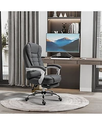 Boyel Living Executive Office Chair with Footrest Linen-Fabric Computer Chair Adjustable