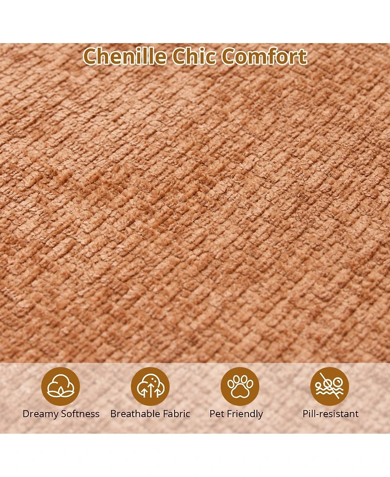 gaomon 106" Curved Modular Sectional Sofa with Throw Pillows, Luxury Chenille Boneless Cloud Couch