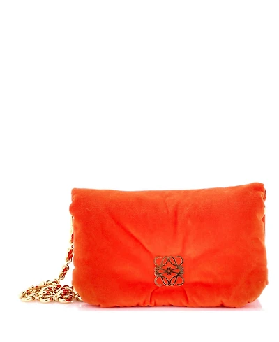 Pre-Owned Loewe Mini Goya Chain Puffer Bag Leather
