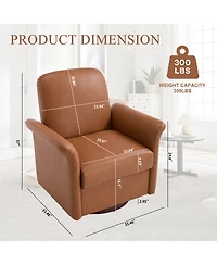 Clihome Modern Swivel Barrel Accent Chair with Wood Base