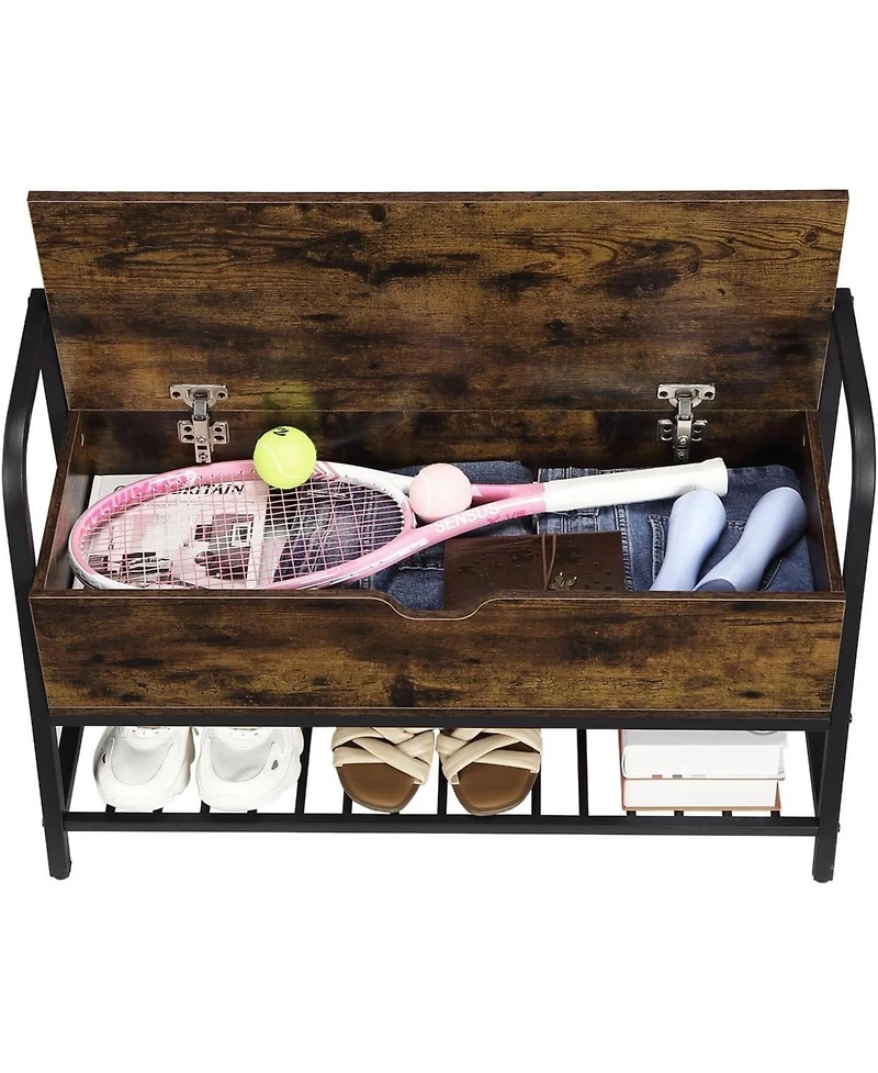 gaomon Storage Bench with Lift Top, Entryway Shoe Organizer Bench with Rack for Apartment and Hallway