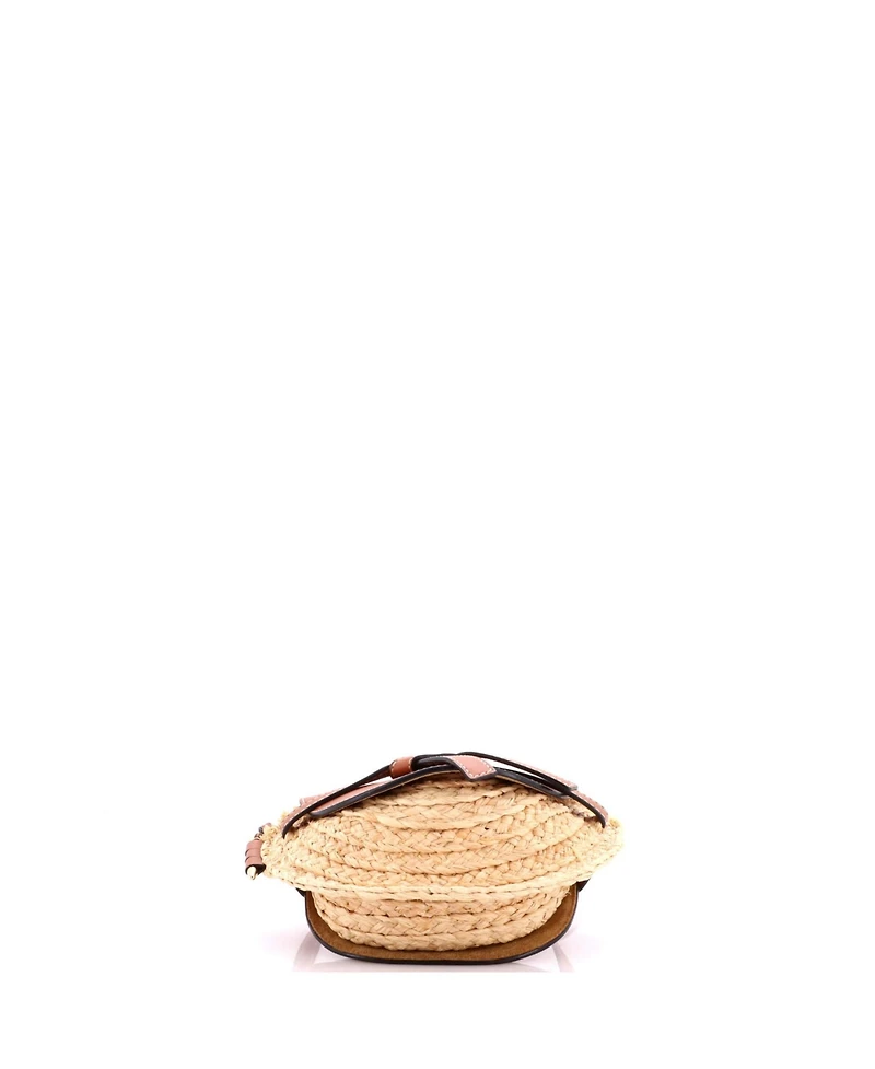 Pre-Owned Loewe Mini Gate Leather Shoulder Leather with Raffia