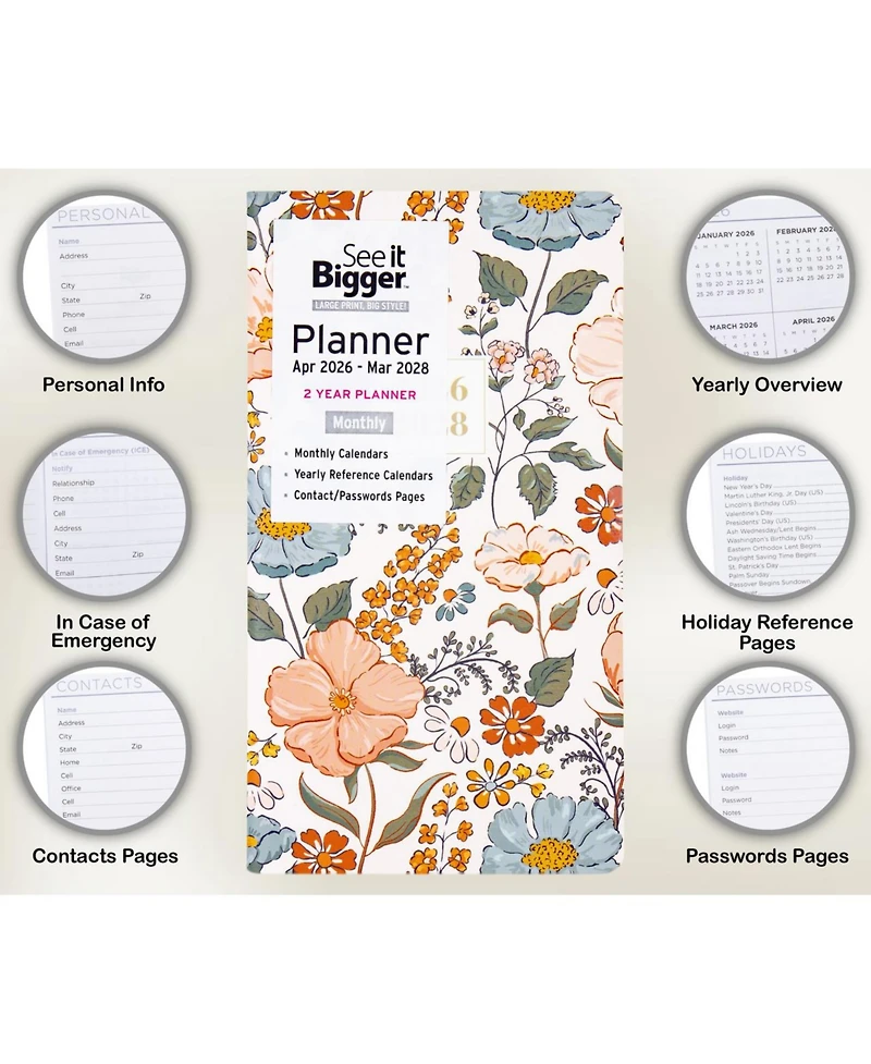 See It Bigger 2 Year Monthly Pocket Planner