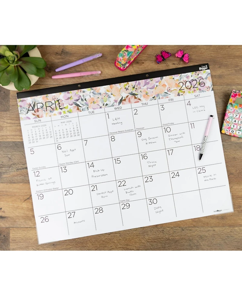 See It Bigger Desk Pad Calendar 17x22"