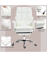 Boyel Living Executive Pu Leather Office Chair with Footrest and Recline