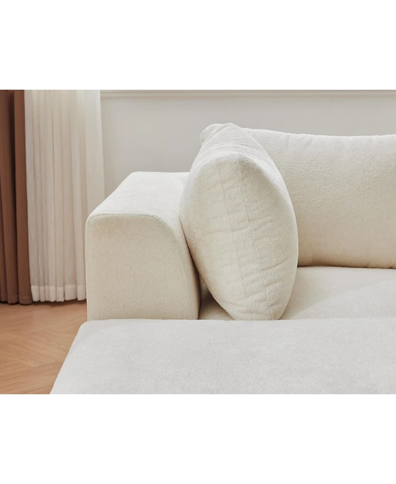 gaomon 140" U-Shaped Modular Sectional Sofa, 6-Seater Oversized Chenille Couch with Double Chaise, Ottoman and Pillows