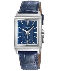 Gevril Men's Time Square Swiss Automatic Leather Strap Watch