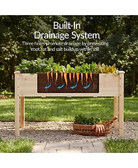 Best Choice Product 48x24x30in Raised Garden Bed, Elevated Wooden Planter for Yard w/ Foot Caps, Bed Liner