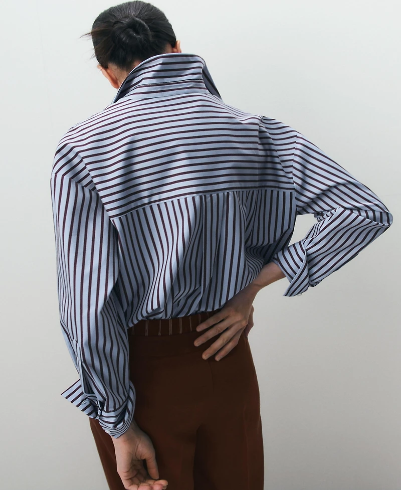 Mango Women's Striped Cotton Shirt