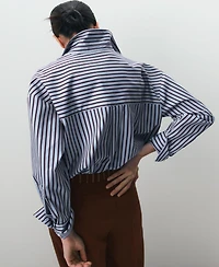 Mango Women's Striped Cotton Shirt