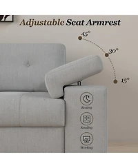 gaomon 85 Inch Modern 3 Seater Sofa for Living Room, Deep Seat Chenille Couch with Adjustable Wide Armrest & Plush Backrest