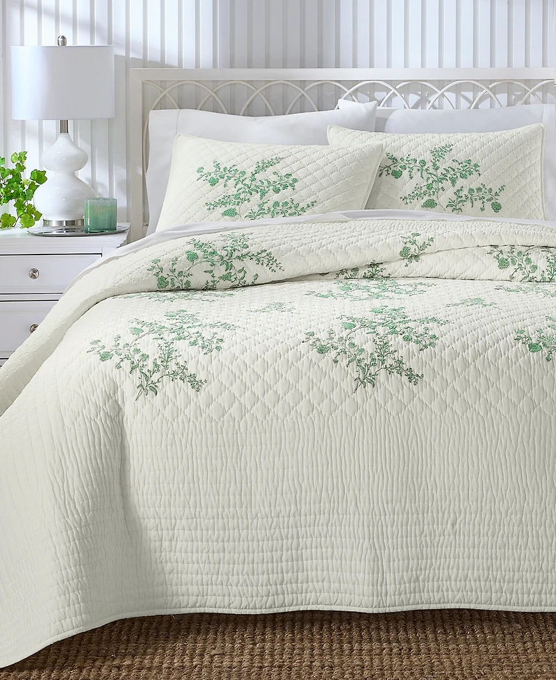 Charter Club Eden Embroidered 3-Pc. Quilt Set, Full/Queen, Macy's Exclusive