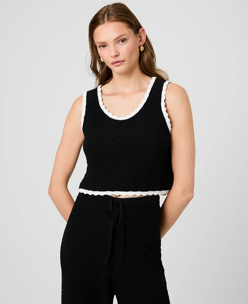 French Connection Women's Sleeveless Scoop Neck Cotton Top