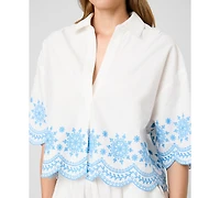 French Connection Women's Collared V-Neck Blouse