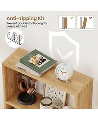 Slickblue 42 Inch 3 Tier Book Shelf with Anti Tip Kit Storage Organizer