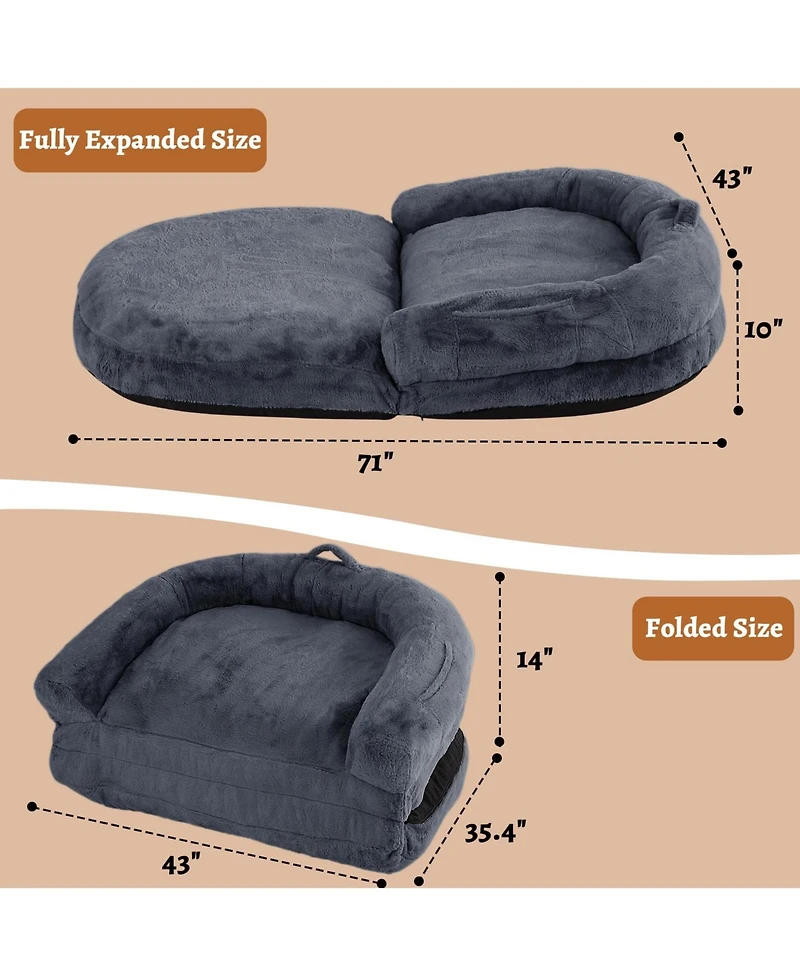 gaomon Human Giant Dog Bed for People Adult, Foldable Lazy Sofa Bed for Men Women and Pets