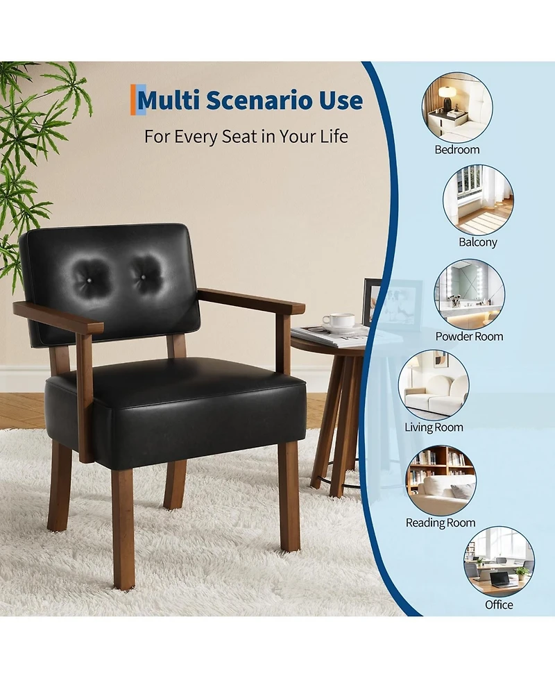 gaomon Set of 2 Mid Century Modern Accent Chairs