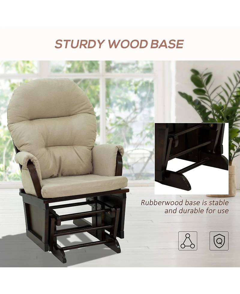 Boyel Living Nursery Glider Rocking Chair with Ottoman and Thick Padded Cushion