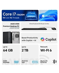 Asus V500 Tower Desktop Intel Core i7 16GB Ram Intel Uhd Graphics 512GB Ssd Storage Windows 11 Pro