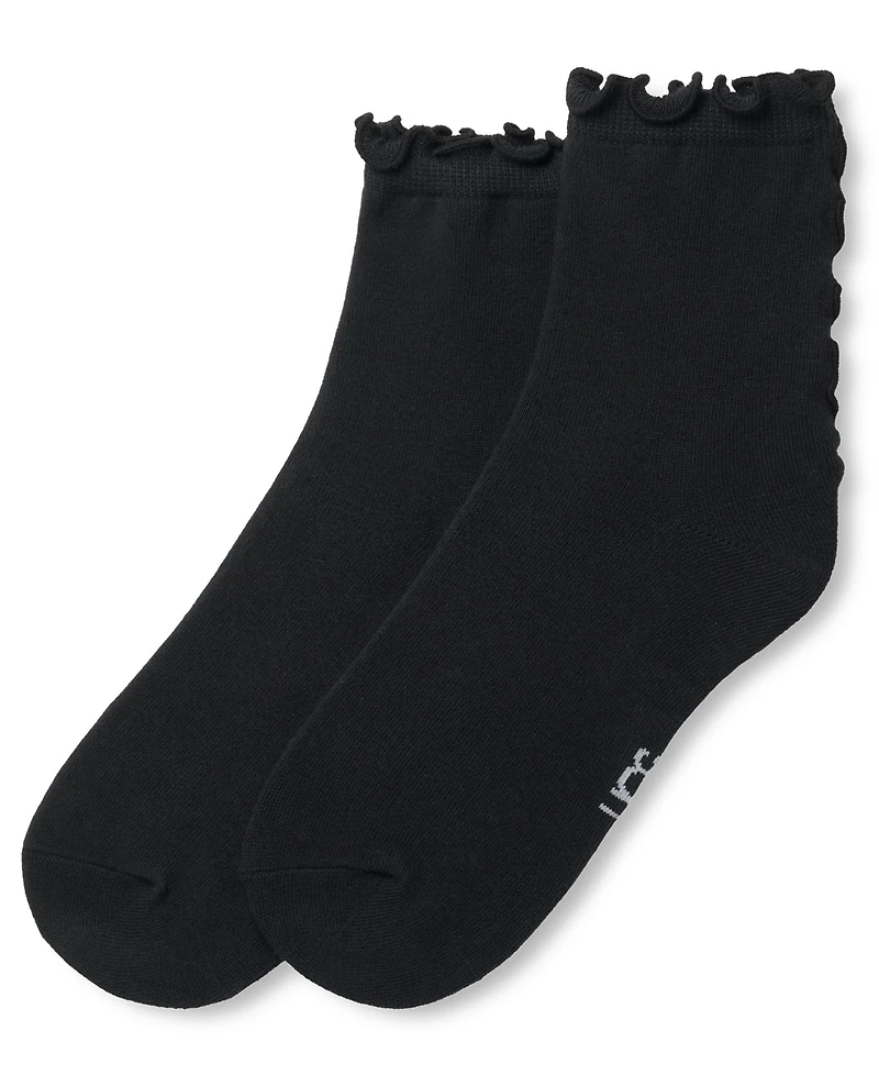 Ugg Women's Karsyn Lettuce Edge Quarter Logo Socks