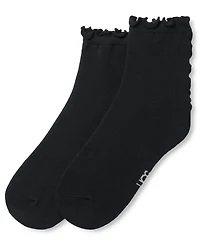 Ugg Women's Karsyn Lettuce Edge Quarter Logo Socks