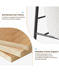 gaomon Comfy Chair Set of 2, Modern Accent Chairs with Teddy Fabric, Wood Arms and Metal Frame