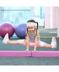 Hongge 7 Ft Folding Balance Beam with Removable Suede Cover and Non-slip Bottom