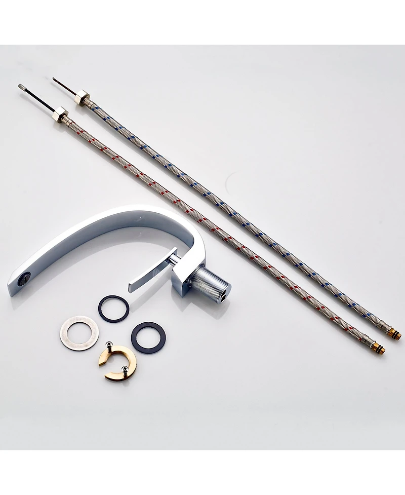 Busdays Chrome Bathroom Faucet,Faucet for Bathroom Sink, Single Hole Bathroom Faucet Modern Single Handle Vanity Basin Faucet